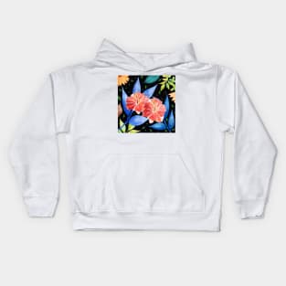 Bright Flowers on black Kids Hoodie